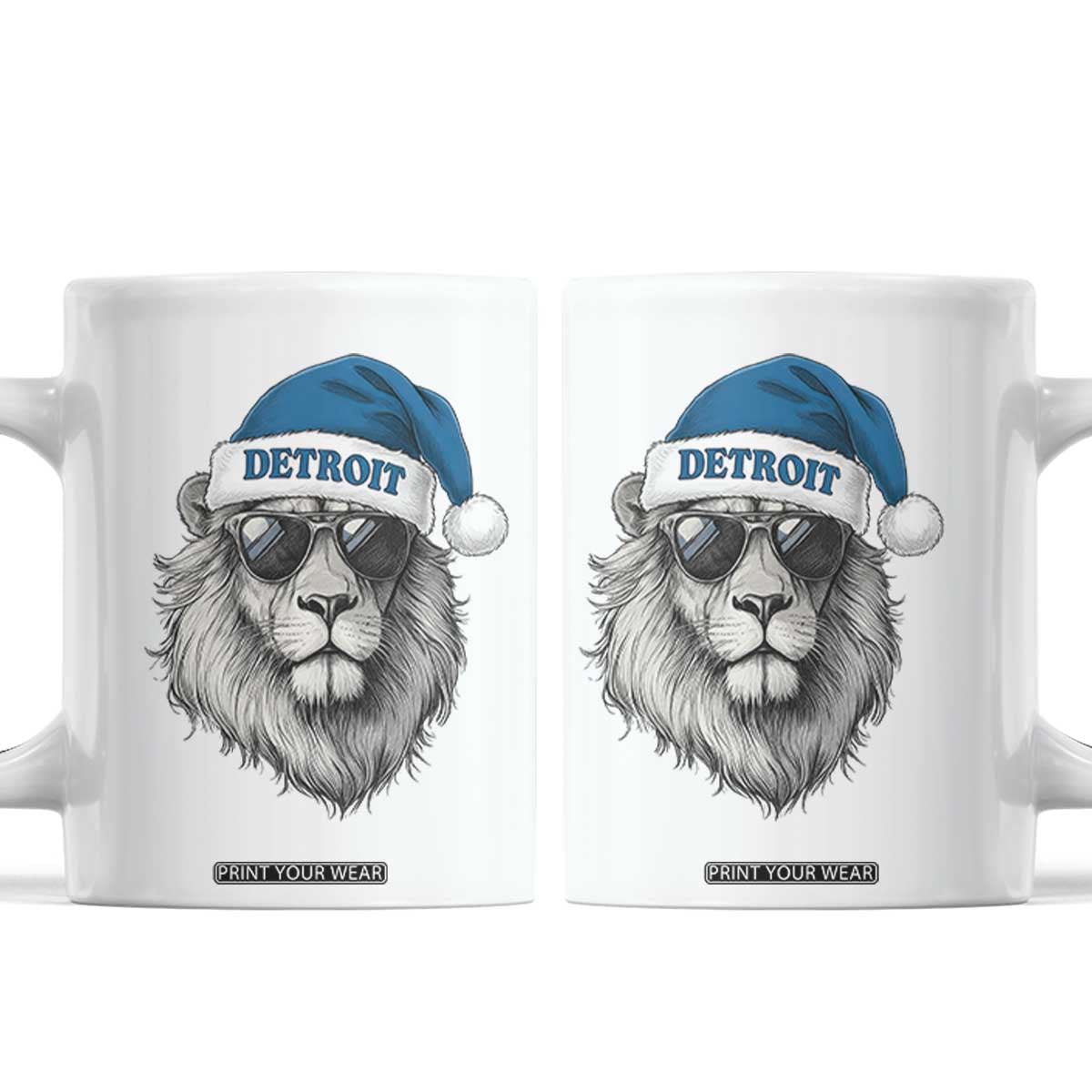 Vintage LF Christmas Coffee Mug Game Day Santa Hat Football Lovers TS10 White Print Your Wear