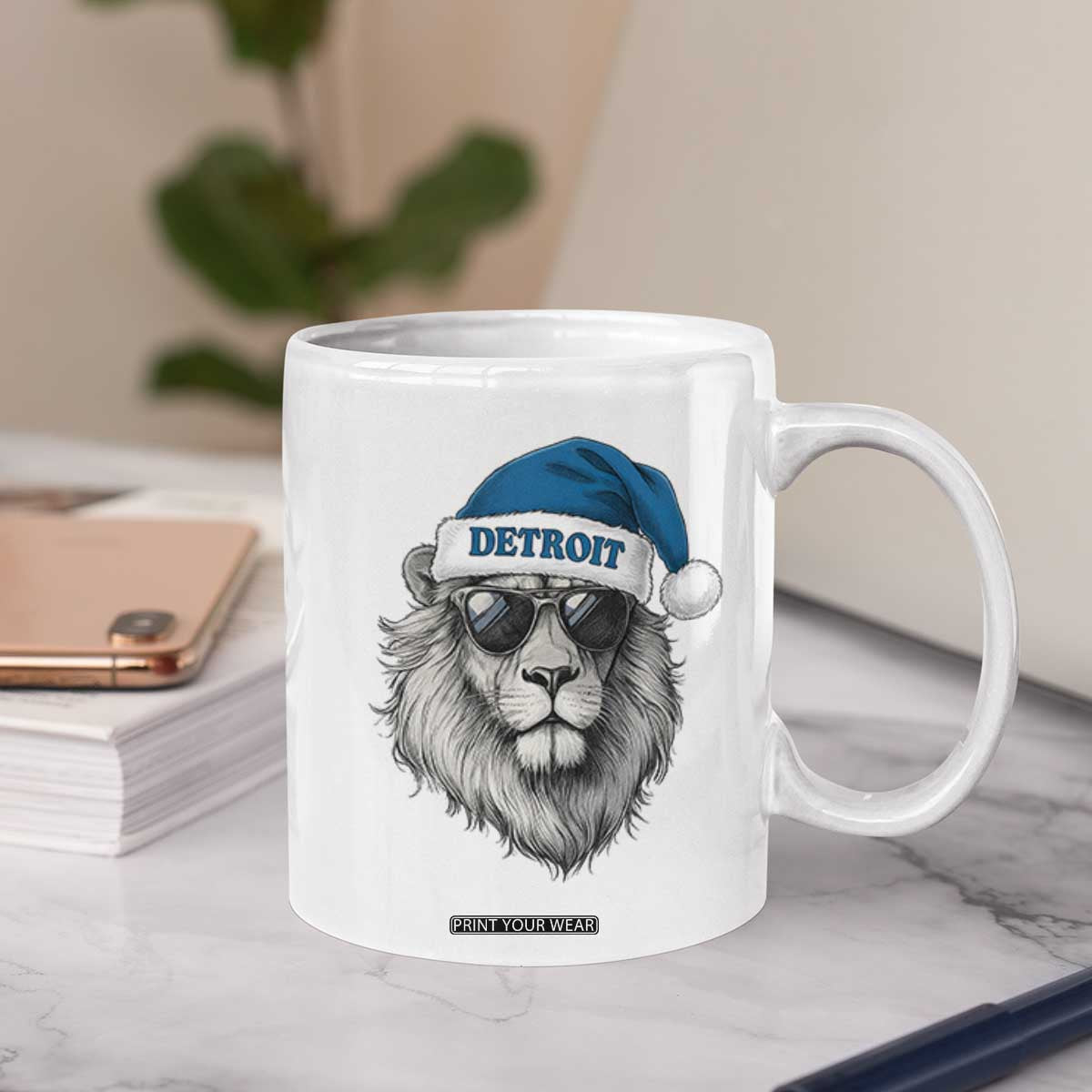 Vintage LF Christmas Coffee Mug Game Day Santa Hat Football Lovers TS10 Print Your Wear