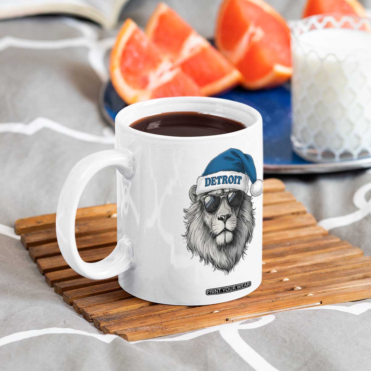 Vintage LF Christmas Coffee Mug Game Day Santa Hat Football Lovers TS10 Print Your Wear