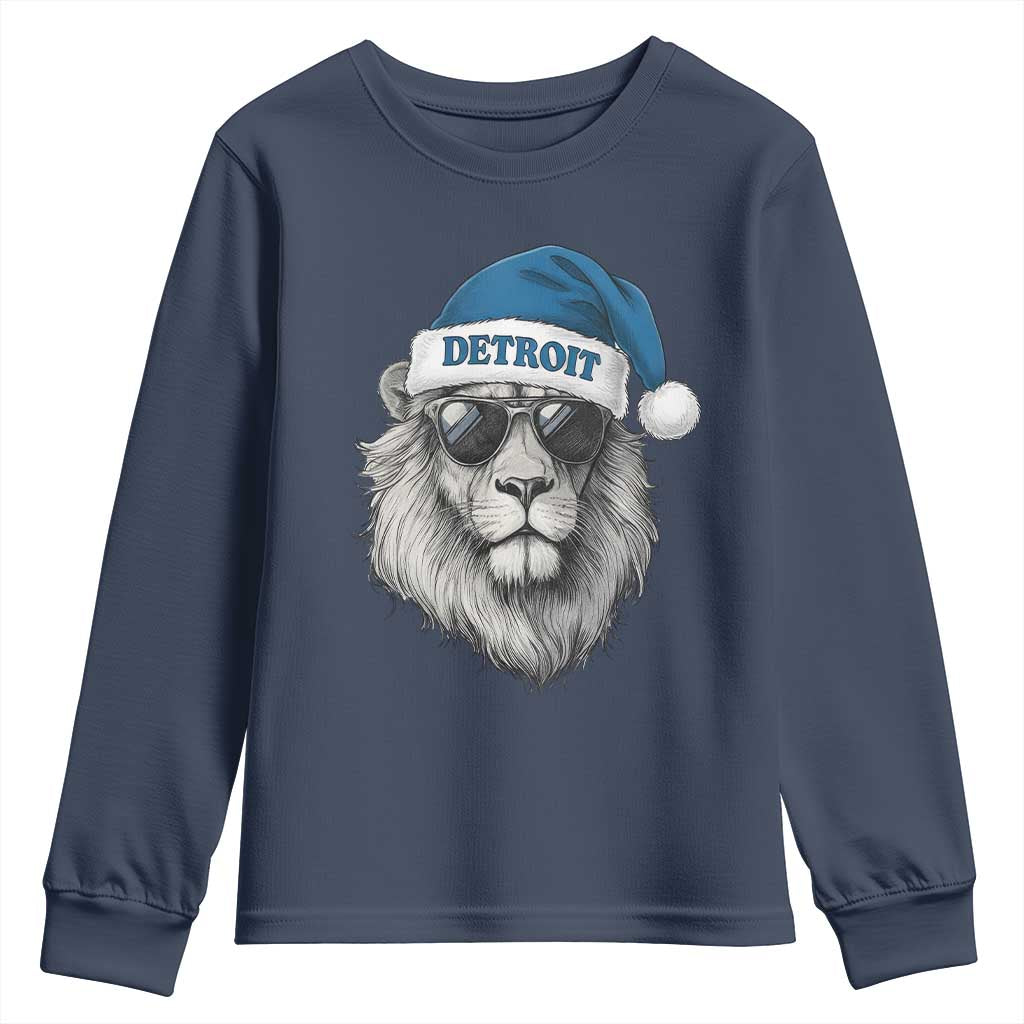 Vintage LF Christmas Youth Sweatshirt Game Day Santa Hat Football Lovers TS10 Navy Print Your Wear