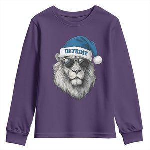 Vintage LF Christmas Youth Sweatshirt Game Day Santa Hat Football Lovers TS10 Purple Print Your Wear