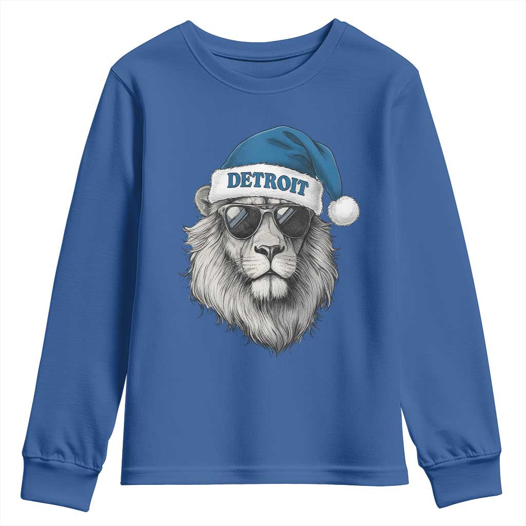 Vintage LF Christmas Youth Sweatshirt Game Day Santa Hat Football Lovers TS10 Royal Blue Print Your Wear