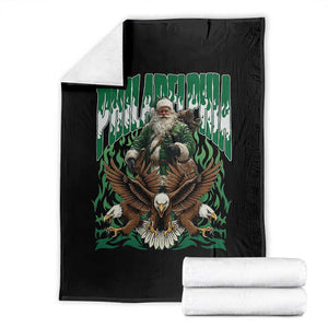 Funny Xmas Philly Throw Blanket Fly Santa Fly PFE Pride TS10 Black Print Your Wear