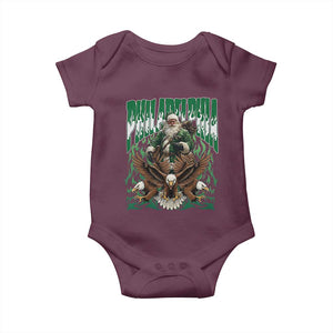 Funny Xmas Philly Baby Onesie Fly Santa Fly PFE Pride TS10 Maroon Print Your Wear