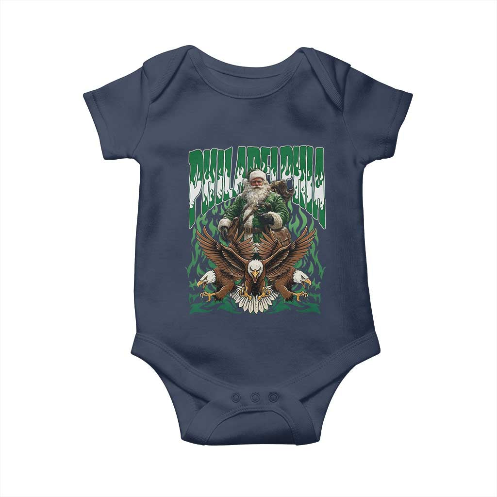 Funny Xmas Philly Baby Onesie Fly Santa Fly PFE Pride TS10 Navy Print Your Wear