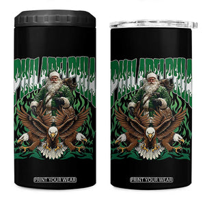 Funny Xmas Philly 4 in 1 Can Cooler Tumbler Fly Santa Fly PFE Pride TS10 One Size: 16 oz Black Print Your Wear
