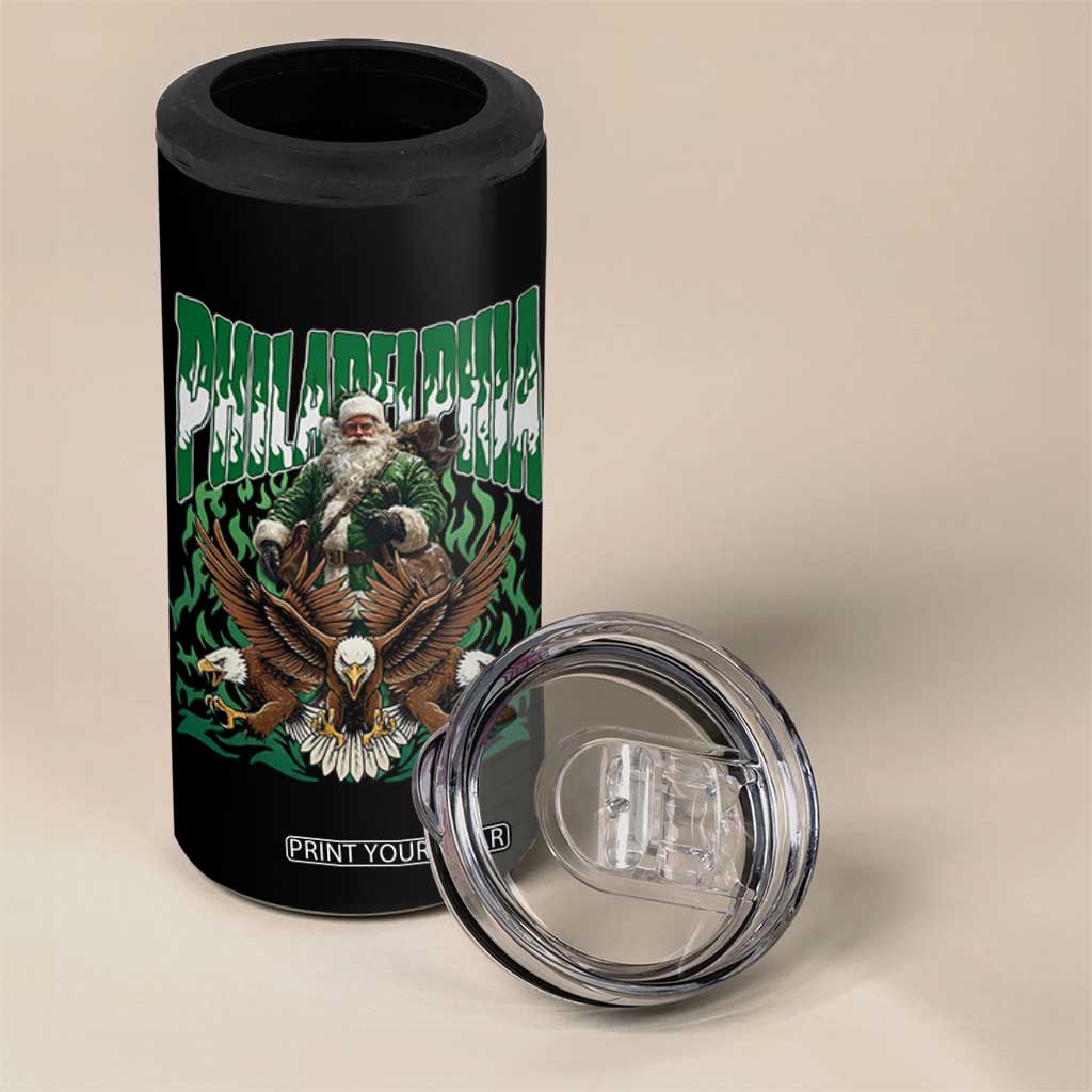 Funny Xmas Philly 4 in 1 Can Cooler Tumbler Fly Santa Fly PFE Pride TS10 Print Your Wear