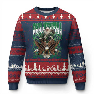 Funny Xmas Philly Ugly Christmas Sweater Fly Santa Fly PFE Pride TS10 Navy Red Print Your Wear