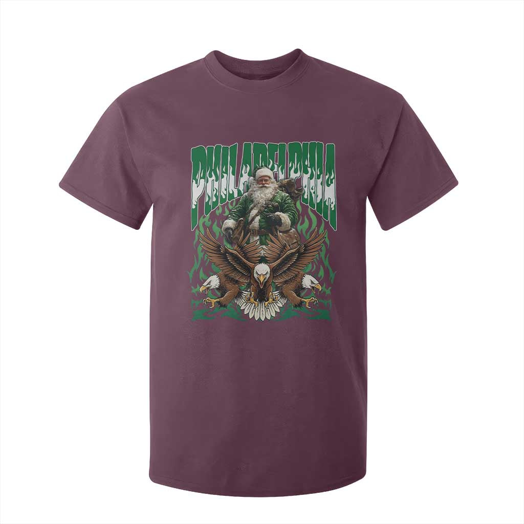 Funny Xmas Philly T Shirt For Kid Fly Santa Fly PFE Pride TS10 Maroon Print Your Wear