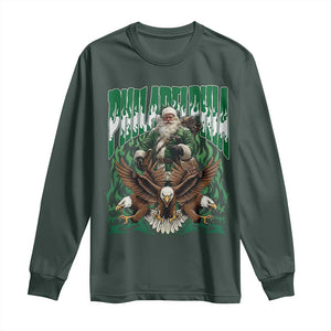 Funny Xmas Philly Long Sleeve Shirt Fly Santa Fly PFE Pride TS10 Dark Forest Green Print Your Wear