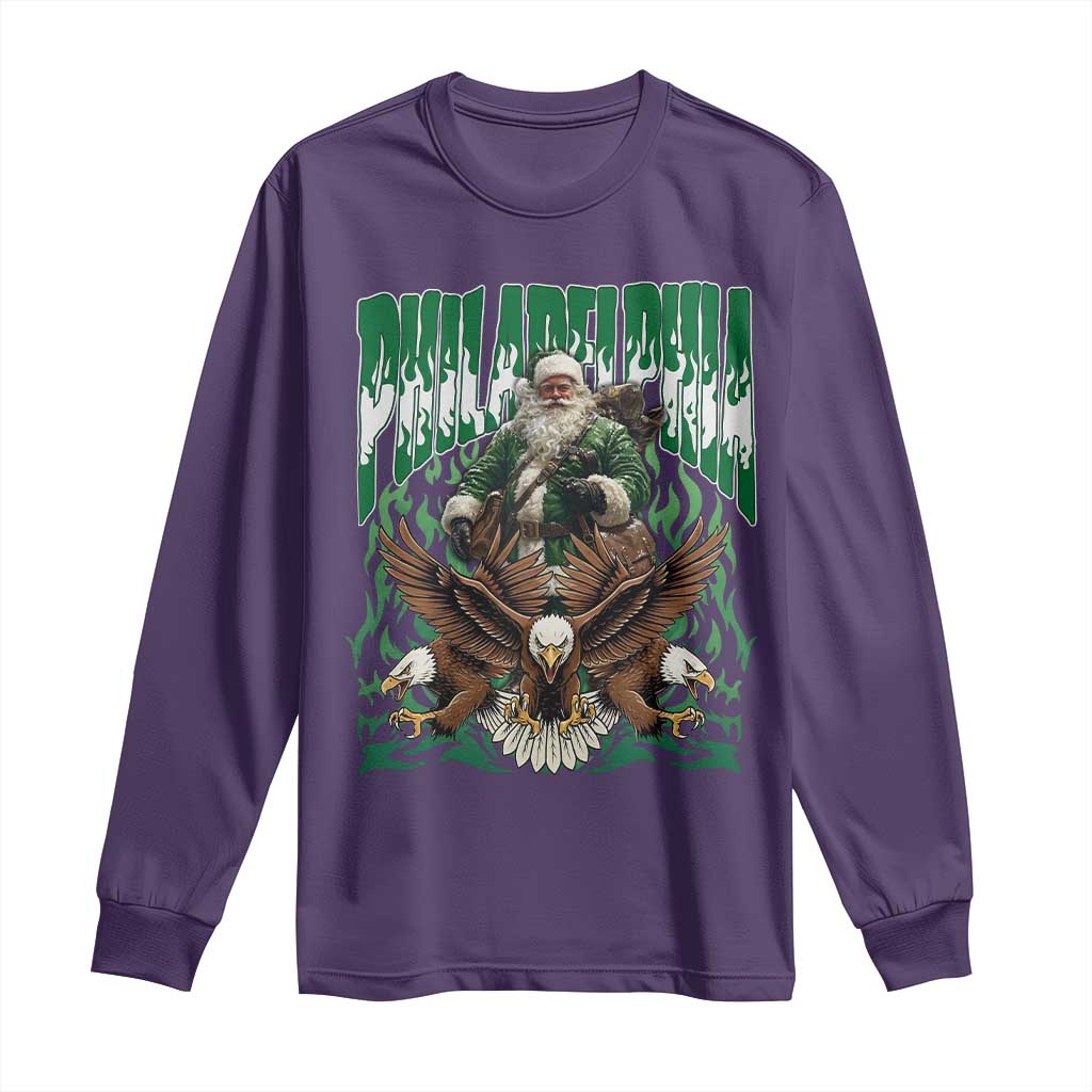 Funny Xmas Philly Long Sleeve Shirt Fly Santa Fly PFE Pride TS10 Purple Print Your Wear