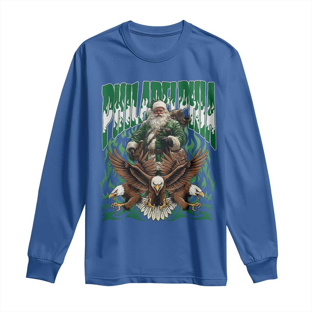 Funny Xmas Philly Long Sleeve Shirt Fly Santa Fly PFE Pride TS10 Royal Blue Print Your Wear