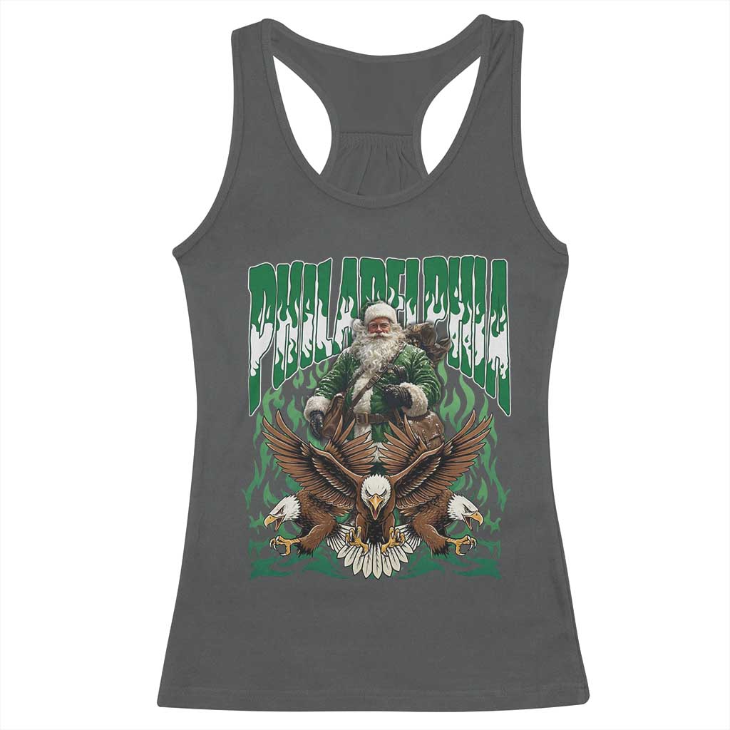 Funny Xmas Philly Racerback Tank Top Fly Santa Fly PFE Pride TS10 Dark Heather Print Your Wear