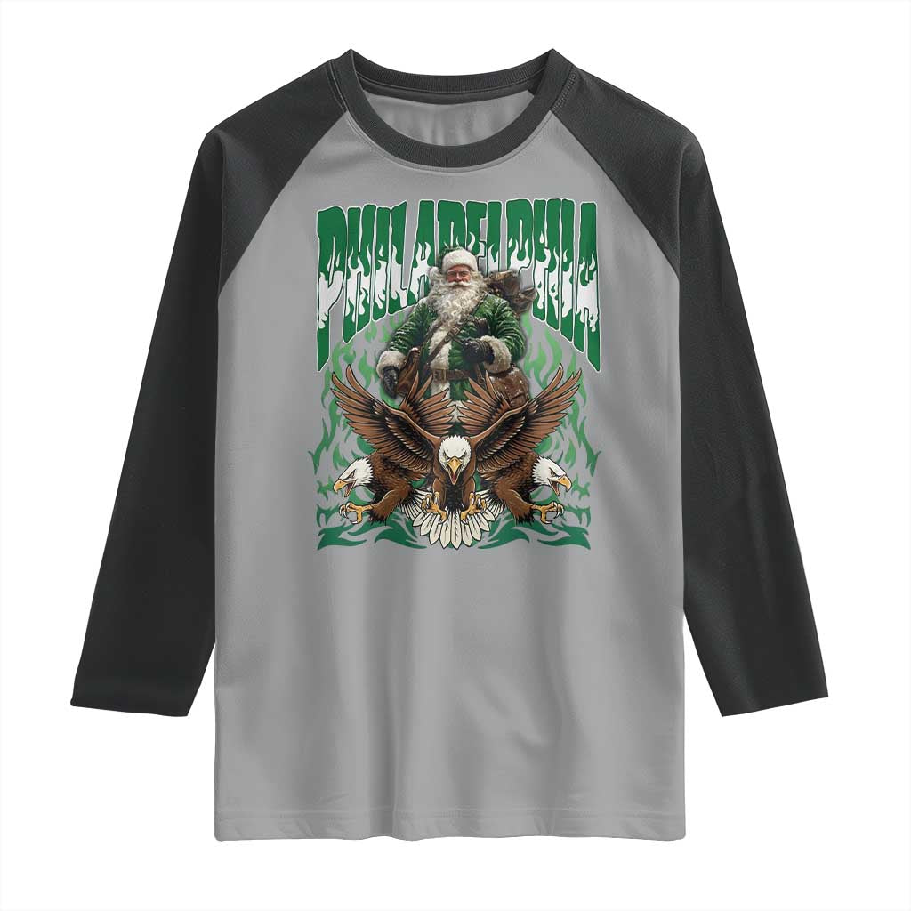 Funny Xmas Philly Raglan Shirt Fly Santa Fly PFE Pride TS10 Sport Gray Black Print Your Wear