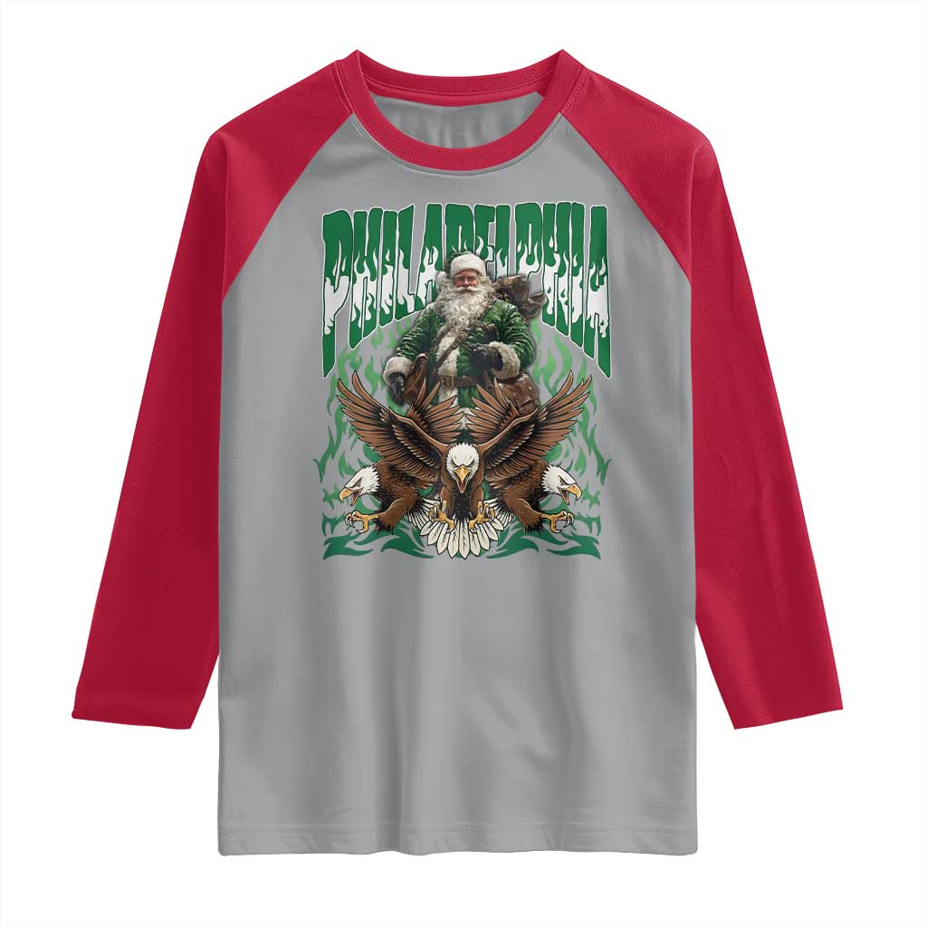 Funny Xmas Philly Raglan Shirt Fly Santa Fly PFE Pride TS10 Sport Gray Red Print Your Wear