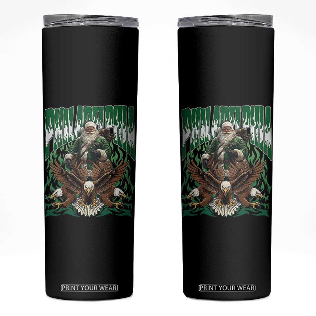 Funny Xmas Philly Skinny Tumbler Fly Santa Fly PFE Pride TS10 Black Print Your Wear