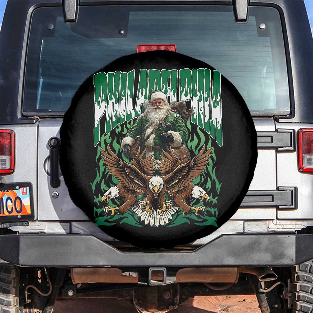 Funny Xmas Philly Spare Tire Cover Fly Santa Fly PFE Pride TS10 No hole Black Print Your Wear