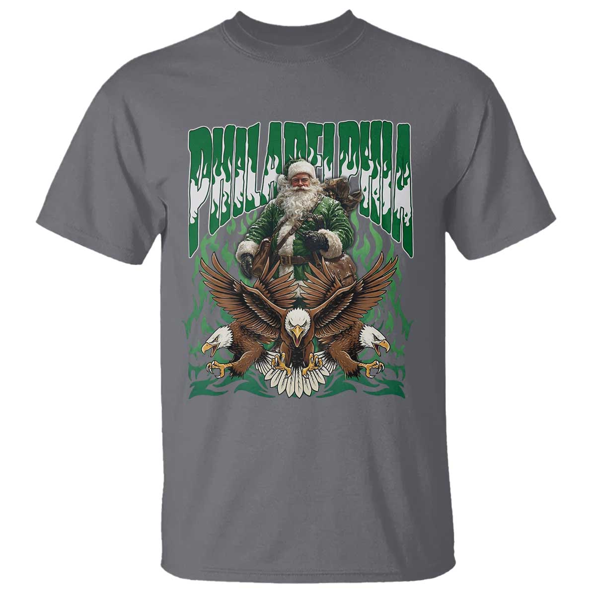 Funny Xmas Philly T Shirt Fly Santa Fly PFE Pride TS10 Charcoal Print Your Wear