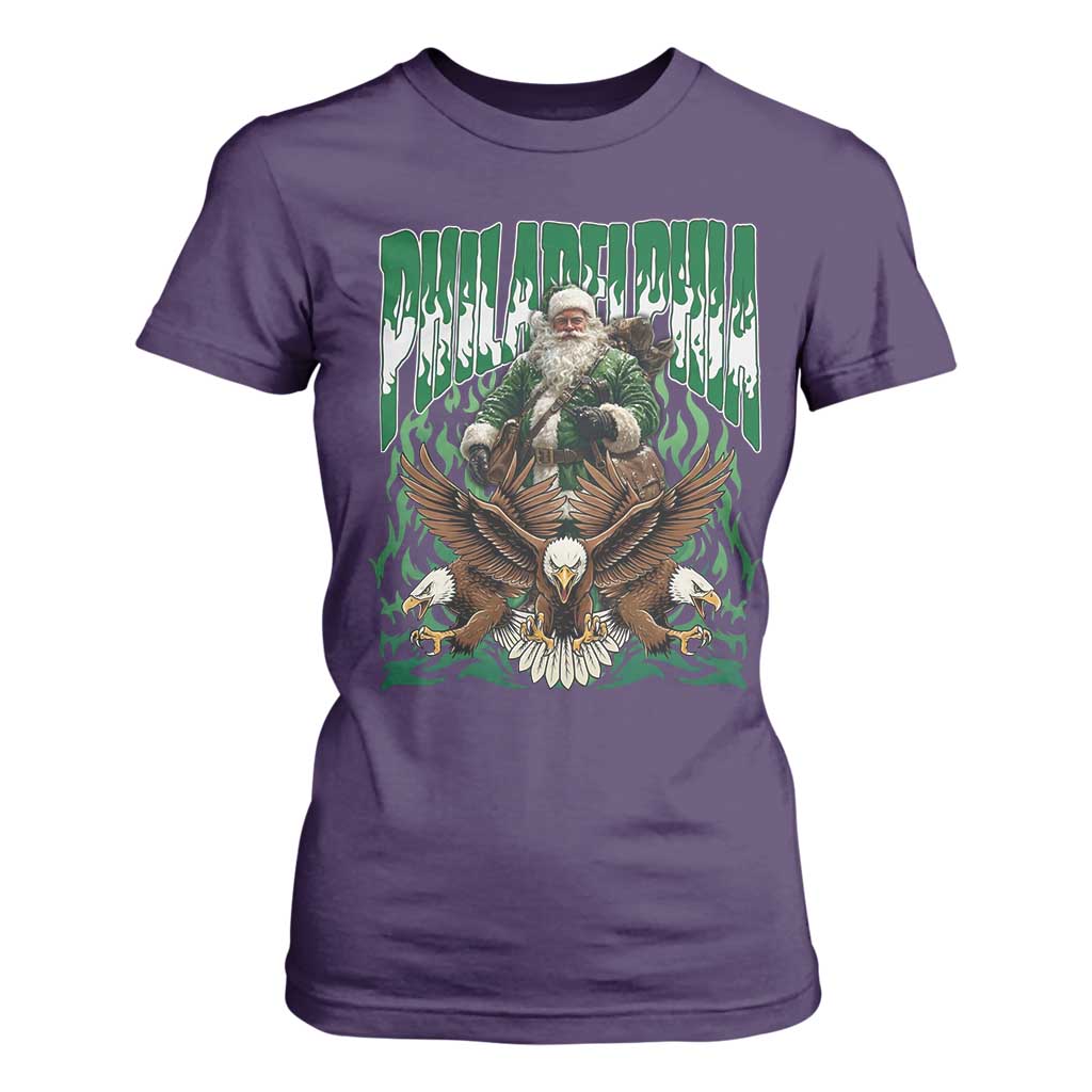 Funny Xmas Philly T Shirt For Women Fly Santa Fly PFE Pride TS10 Purple Print Your Wear