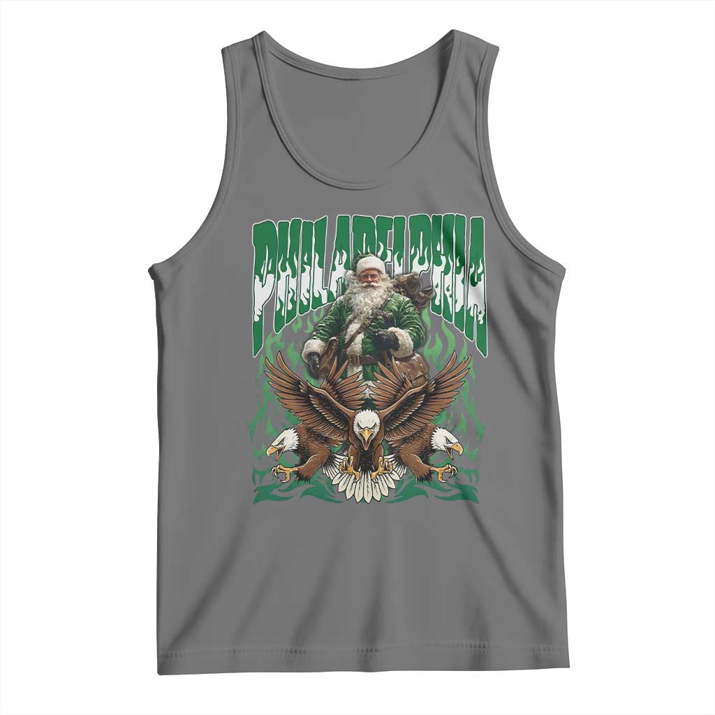 Funny Xmas Philly Tank Top Fly Santa Fly PFE Pride TS10 Black Heather Print Your Wear
