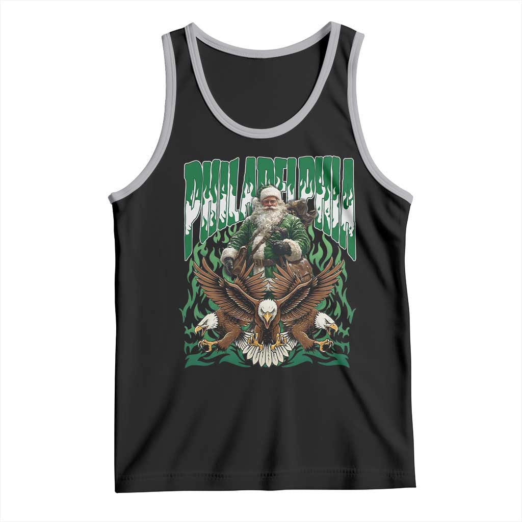 Funny Xmas Philly Tank Top Fly Santa Fly PFE Pride TS10 Black Athletic Heather Print Your Wear