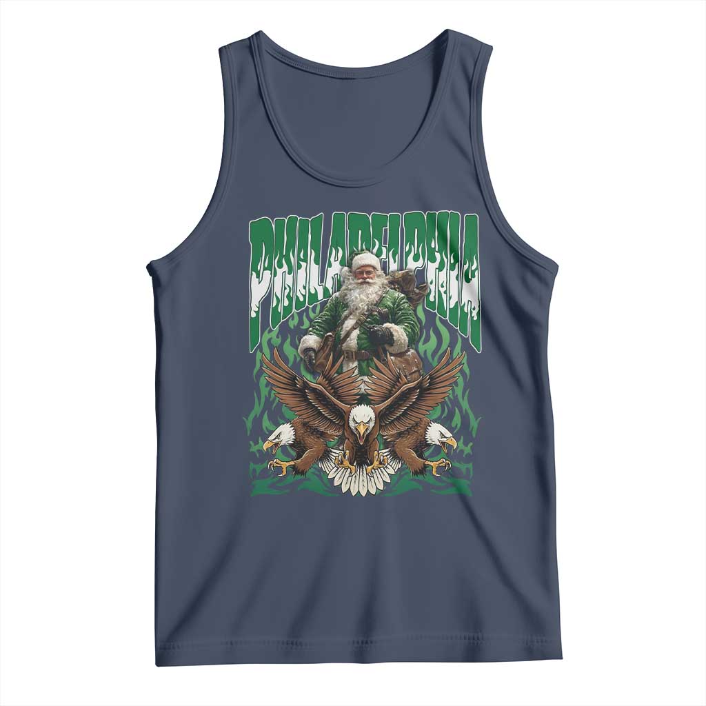 Funny Xmas Philly Tank Top Fly Santa Fly PFE Pride TS10 Navy Print Your Wear