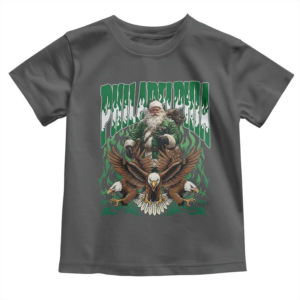 Funny Xmas Philly Toddler T Shirt Fly Santa Fly PFE Pride TS10 Dark Heather Print Your Wear