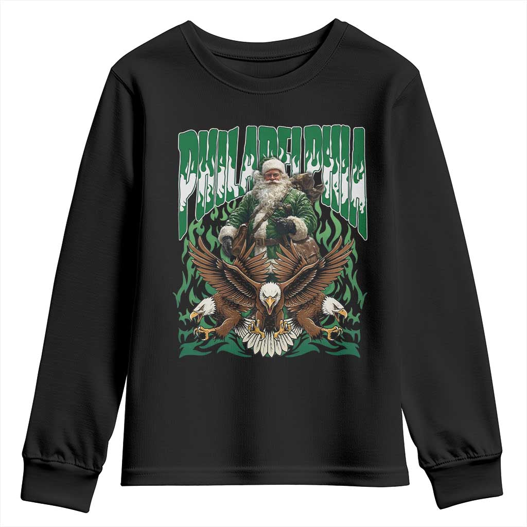 Funny Xmas Philly Youth Sweatshirt Fly Santa Fly PFE Pride TS10 Black Print Your Wear