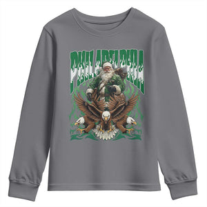 Funny Xmas Philly Youth Sweatshirt Fly Santa Fly PFE Pride TS10 Charcoal Print Your Wear