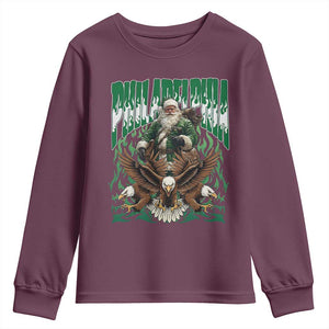 Funny Xmas Philly Youth Sweatshirt Fly Santa Fly PFE Pride TS10 Maroon Print Your Wear