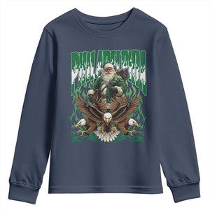 Funny Xmas Philly Youth Sweatshirt Fly Santa Fly PFE Pride TS10 Navy Print Your Wear