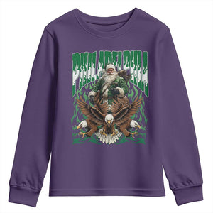 Funny Xmas Philly Youth Sweatshirt Fly Santa Fly PFE Pride TS10 Purple Print Your Wear