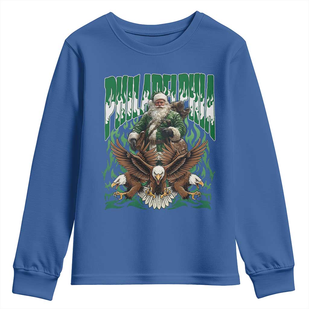 Funny Xmas Philly Youth Sweatshirt Fly Santa Fly PFE Pride TS10 Royal Blue Print Your Wear