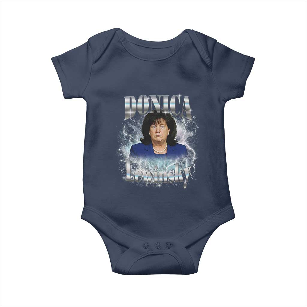 Funny Donica Lewinsky Baby Onesie Big Beautiful Bill Clinton Bubba Trump Bootleg TS10 Navy Print Your Wear