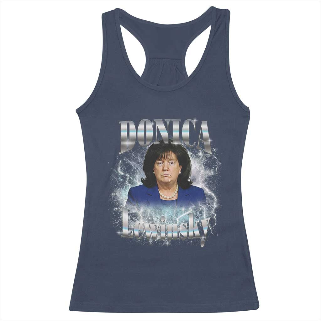 Funny Donica Lewinsky Racerback Tank Top Big Beautiful Bill Clinton Bubba Trump Bootleg TS10 Navy Print Your Wear