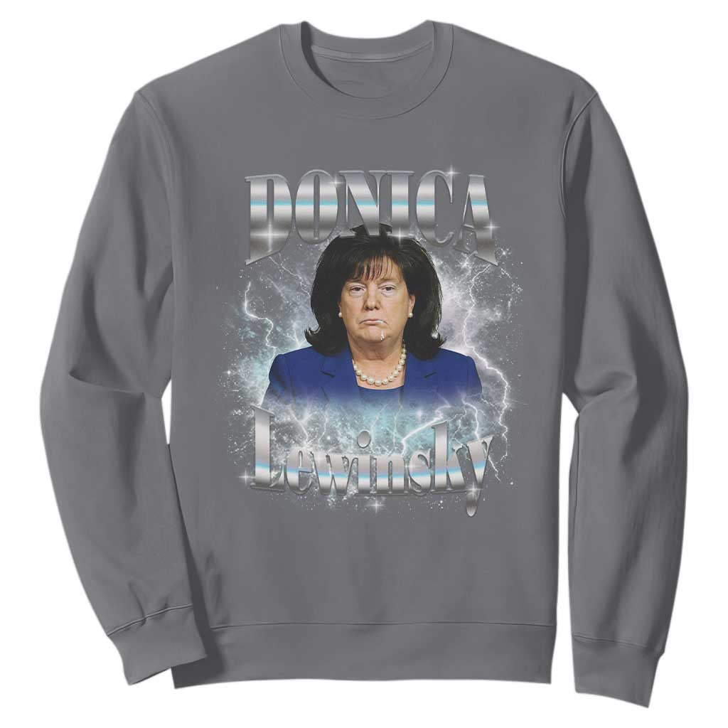 Funny Donica Lewinsky Sweatshirt Big Beautiful Bill Clinton Bubba Trump Bootleg TS10 Charcoal Print Your Wear