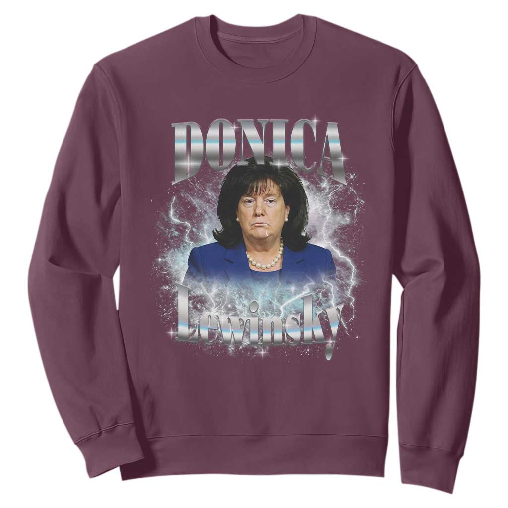 Funny Donica Lewinsky Sweatshirt Big Beautiful Bill Clinton Bubba Trump Bootleg TS10 Maroon Print Your Wear