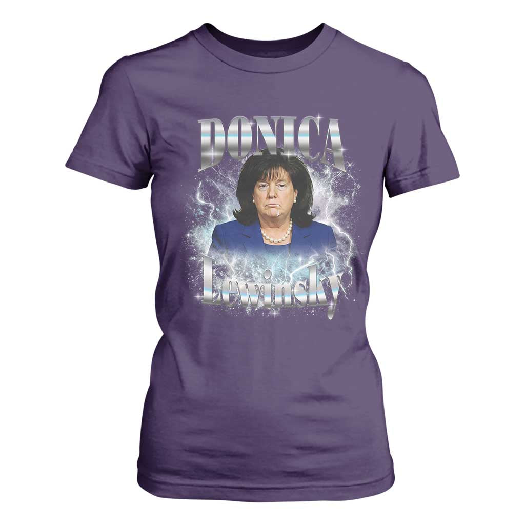 Funny Donica Lewinsky T Shirt For Women Big Beautiful Bill Clinton Bubba Trump Bootleg TS10 Purple Print Your Wear