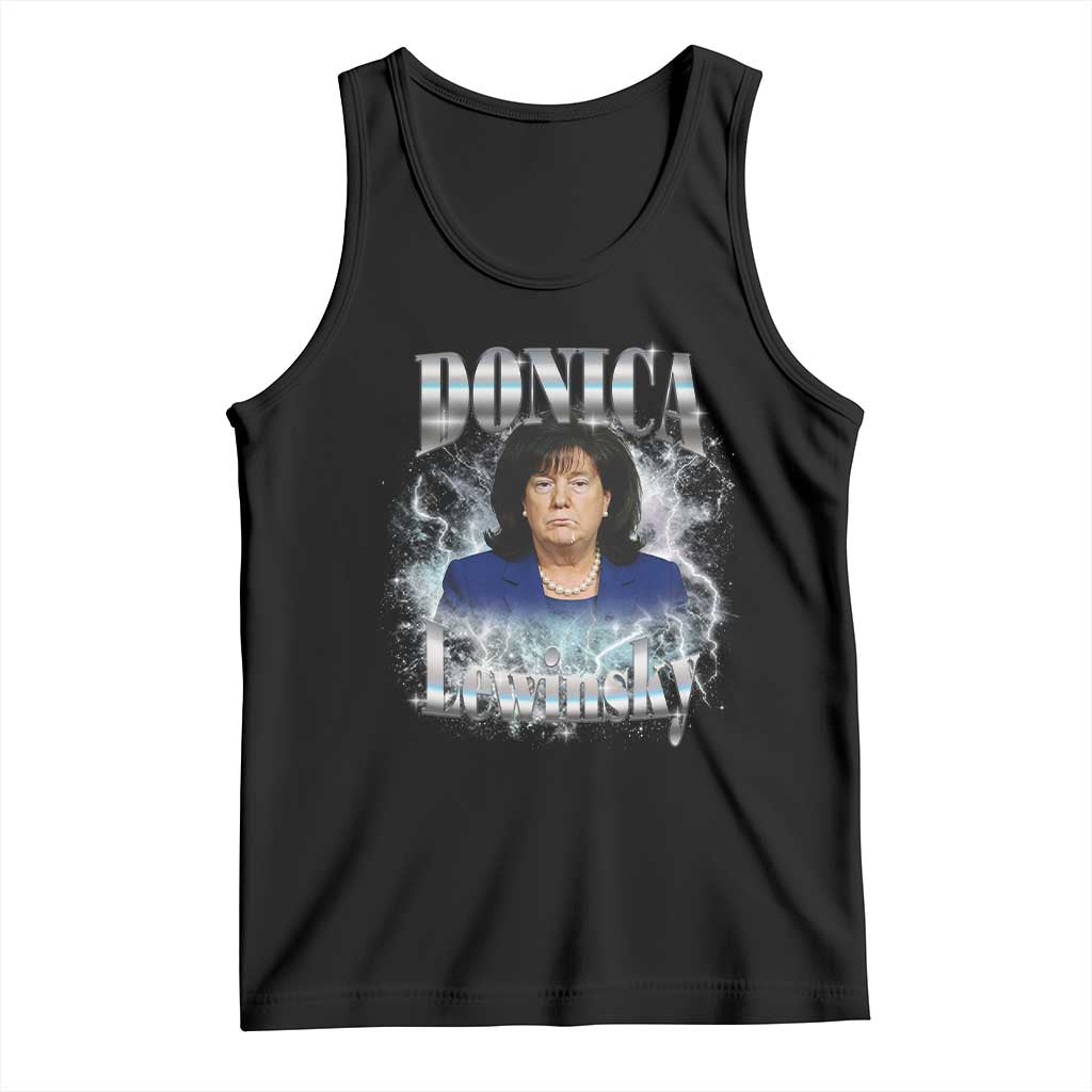 Funny Donica Lewinsky Tank Top Big Beautiful Bill Clinton Bubba Trump Bootleg TS10 Black Print Your Wear