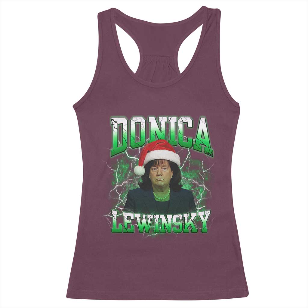 Funny Christmas Donica Lewinsky Racerback Tank Top Big Beautiful Bill Clinton Bubba Trump TS10 Maroon Print Your Wear