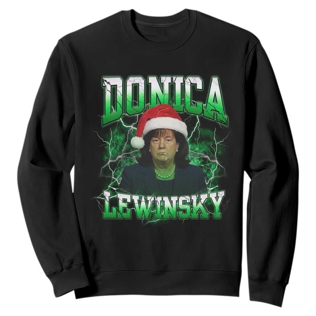 Funny Christmas Donica Lewinsky Sweatshirt Big Beautiful Bill Clinton Bubba Trump TS10 Black Print Your Wear