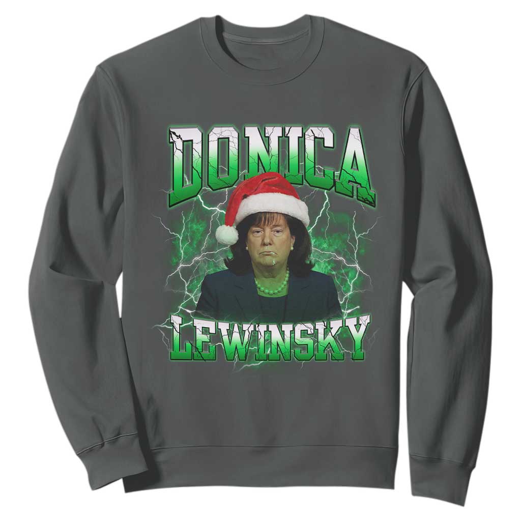 Funny Christmas Donica Lewinsky Sweatshirt Big Beautiful Bill Clinton Bubba Trump TS10 Dark Heather Print Your Wear
