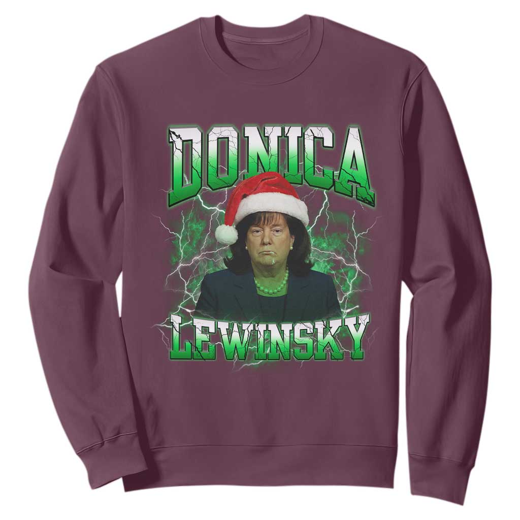 Funny Christmas Donica Lewinsky Sweatshirt Big Beautiful Bill Clinton Bubba Trump TS10 Maroon Print Your Wear