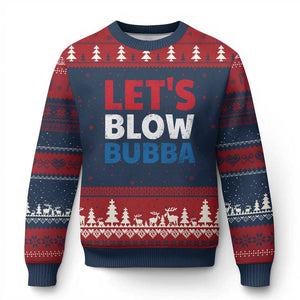 Let's Blow Bubba Ugly Christmas Sweater Donica Lewinsky Political Humor TS10 Navy Red Print Your Wear
