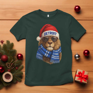 Vintage LF Christmas T Shirt Game Day Santa Hat Football Lovers TS10 Dark Forest Green Print Your Wear