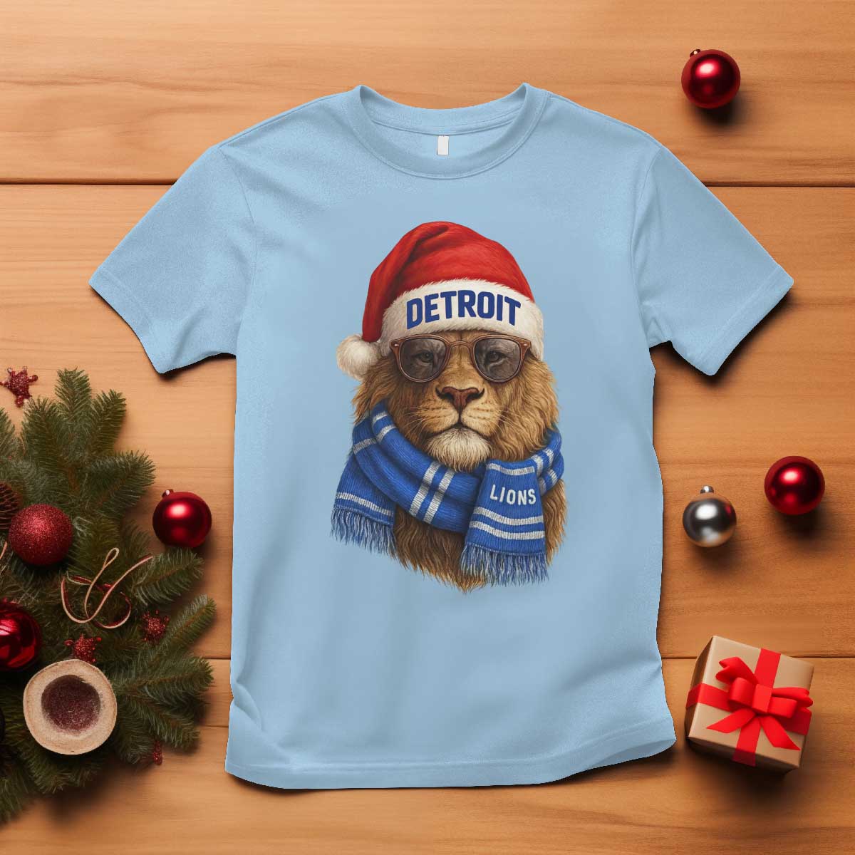 Vintage LF Christmas T Shirt Game Day Santa Hat Football Lovers TS10 Light Blue Print Your Wear