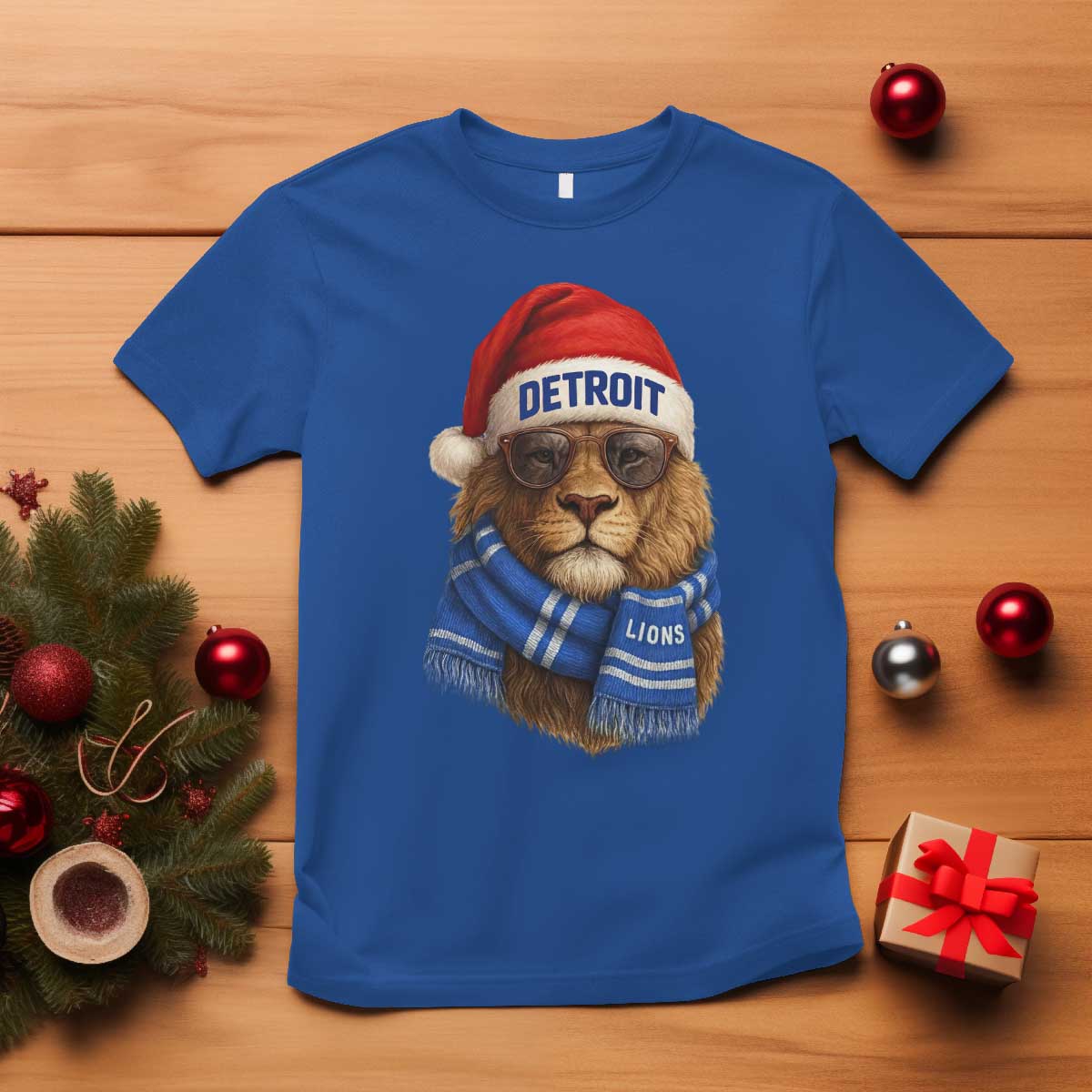 Vintage LF Christmas T Shirt Game Day Santa Hat Football Lovers TS10 Royal Blue Print Your Wear