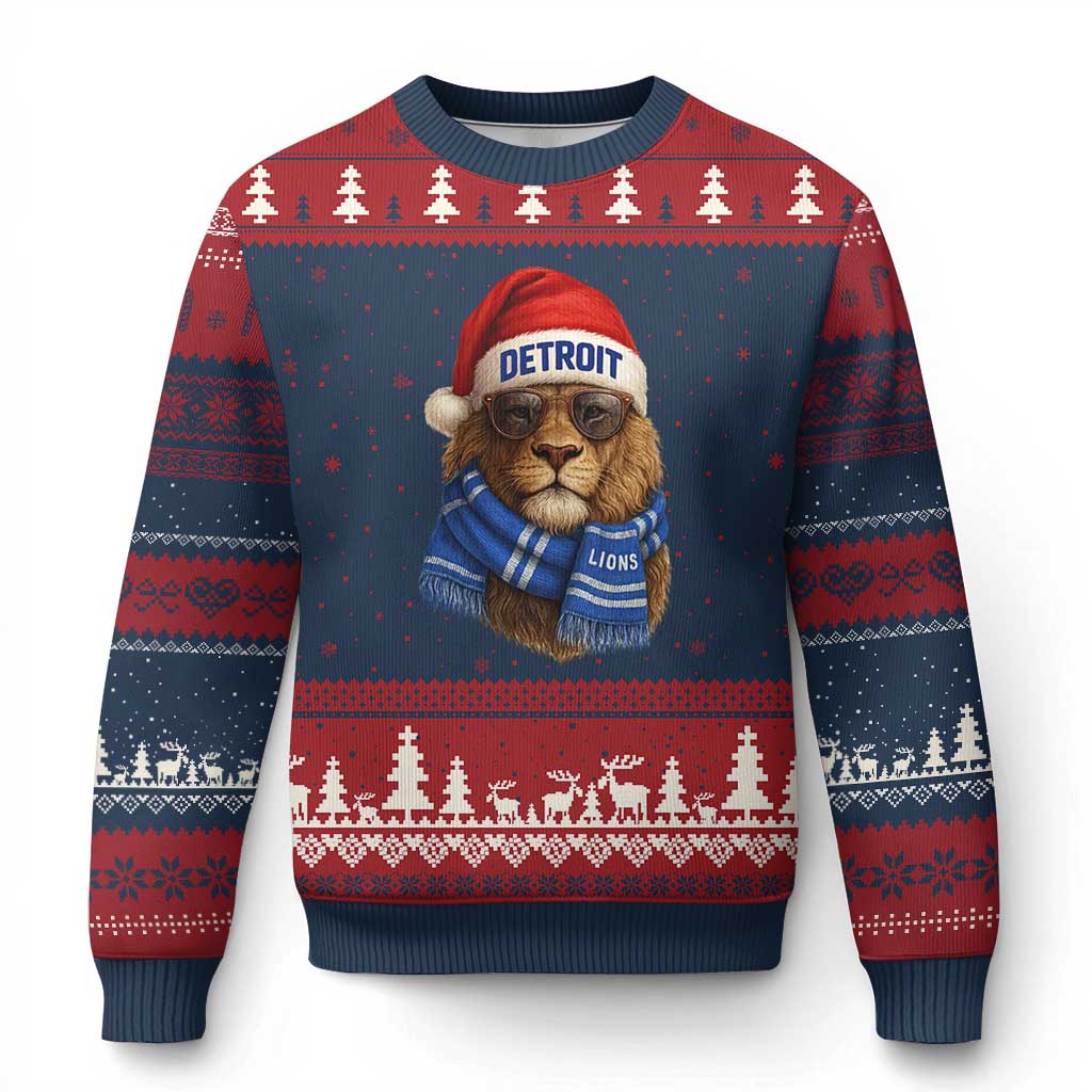 Vintage LF Christmas Ugly Christmas Sweater Game Day Santa Hat Football Lovers TS10 Navy Red Print Your Wear