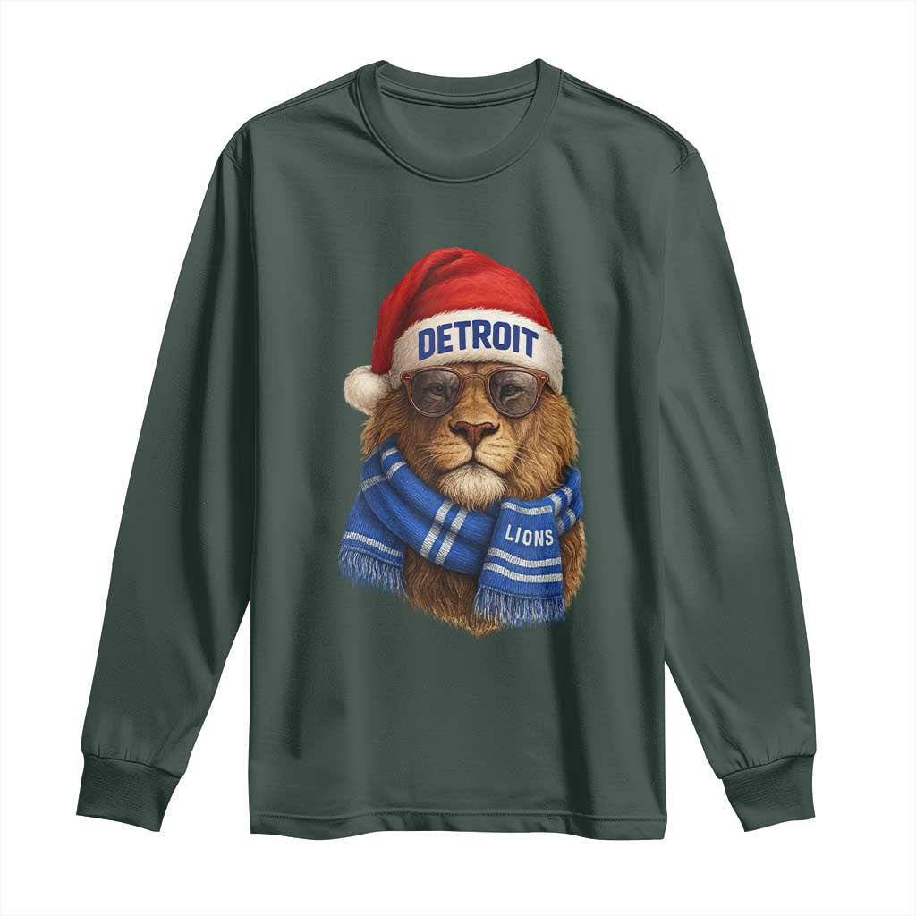 Vintage LF Christmas Long Sleeve Shirt Game Day Santa Hat Football Lovers TS10 Dark Forest Green Print Your Wear