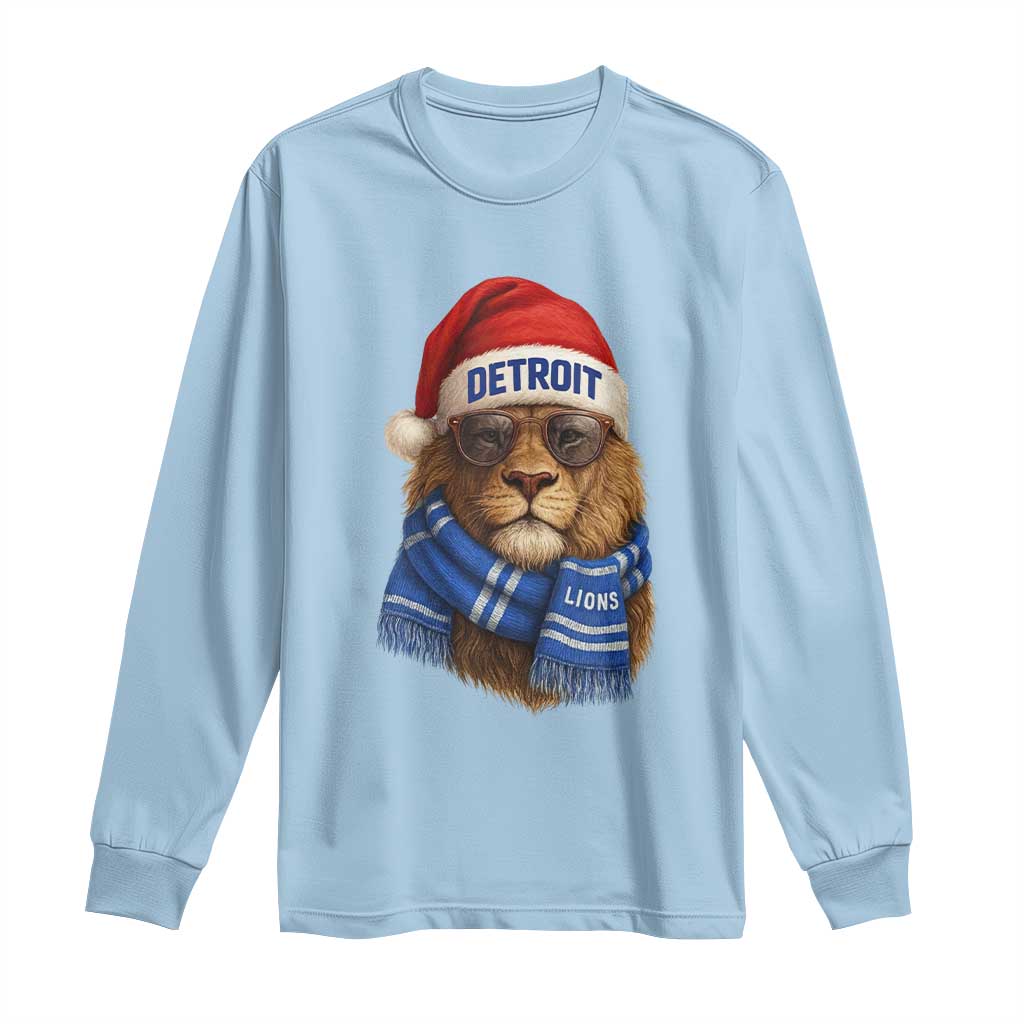 Vintage LF Christmas Long Sleeve Shirt Game Day Santa Hat Football Lovers TS10 Light Blue Print Your Wear